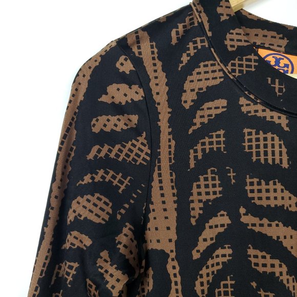 Tory Burch Cadence Sheath Brown Black Dress - Picture 3 of 8